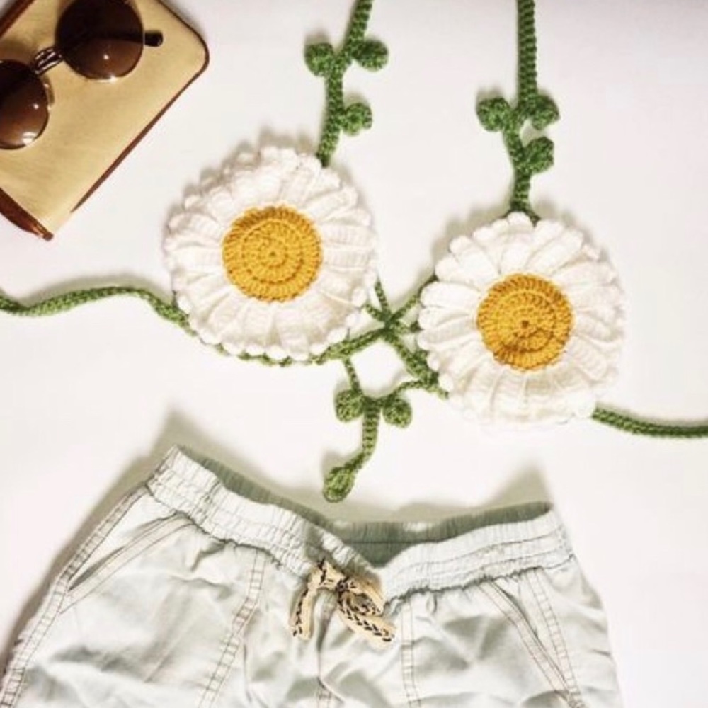 Crochet Flower Bralette